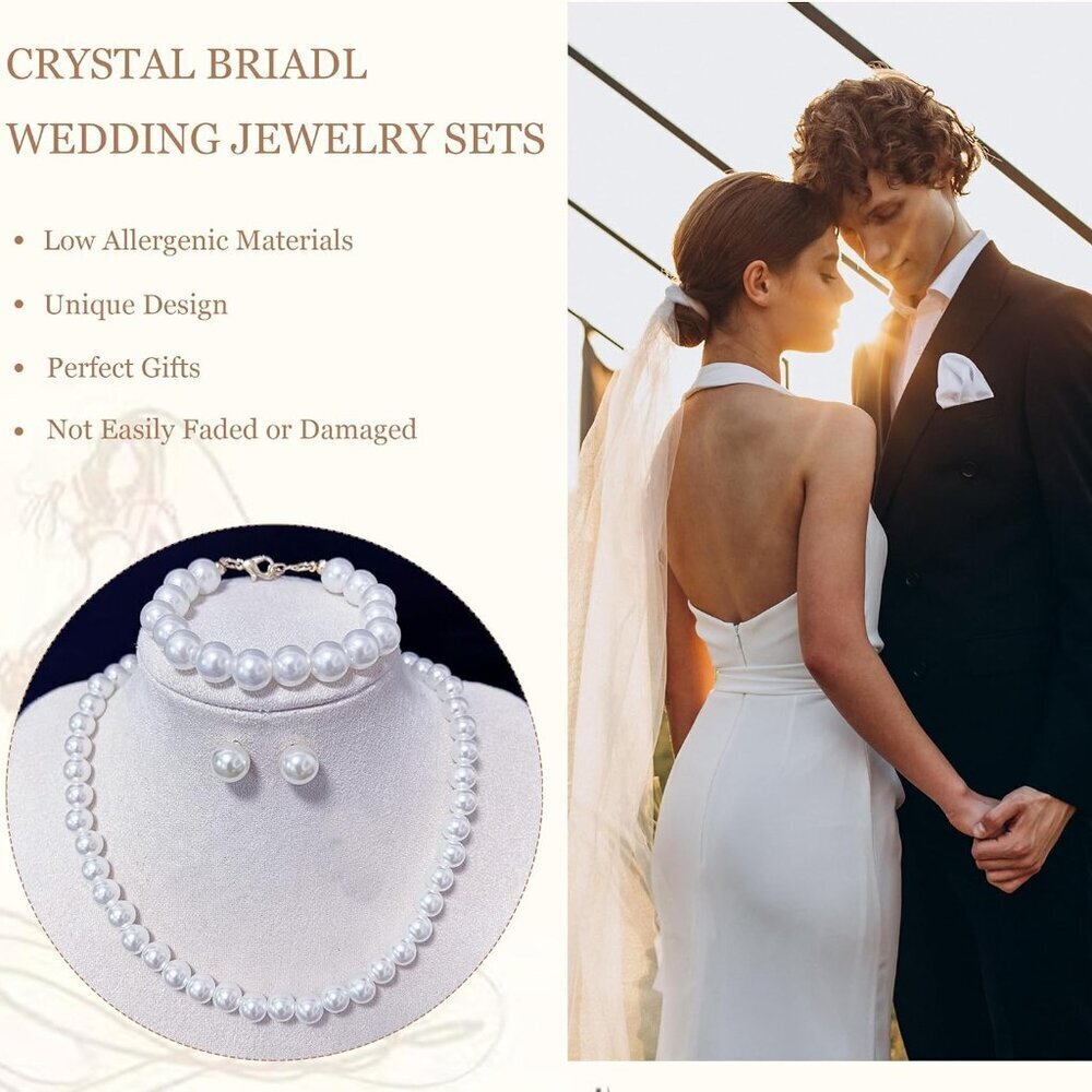 Classic Pearl Necklace and Elegant Earrings for Bridesmaids – Chic Wedding Set - Picture 3 of 9